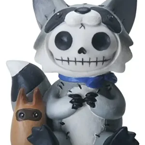 Certifié SUMMIT COLLECTION Figurine Furrybone Bandit The Raton Laveur, 7,6 cm, Gris et Noir